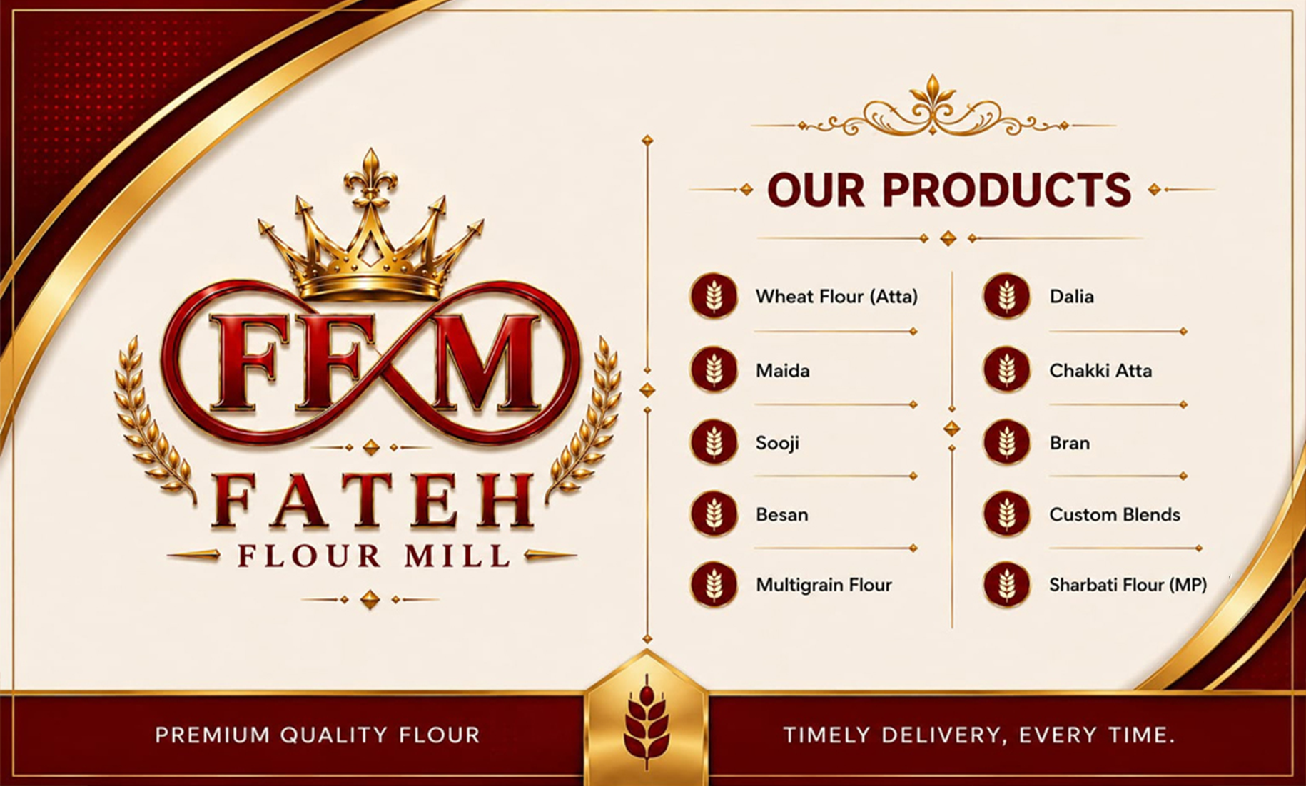 Fateh Flour Mills visiting card back